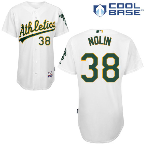 Sean Nolin #38 MLB Jersey-Oakland Athletics Men's Authentic Home White Cool Base Baseball Jersey